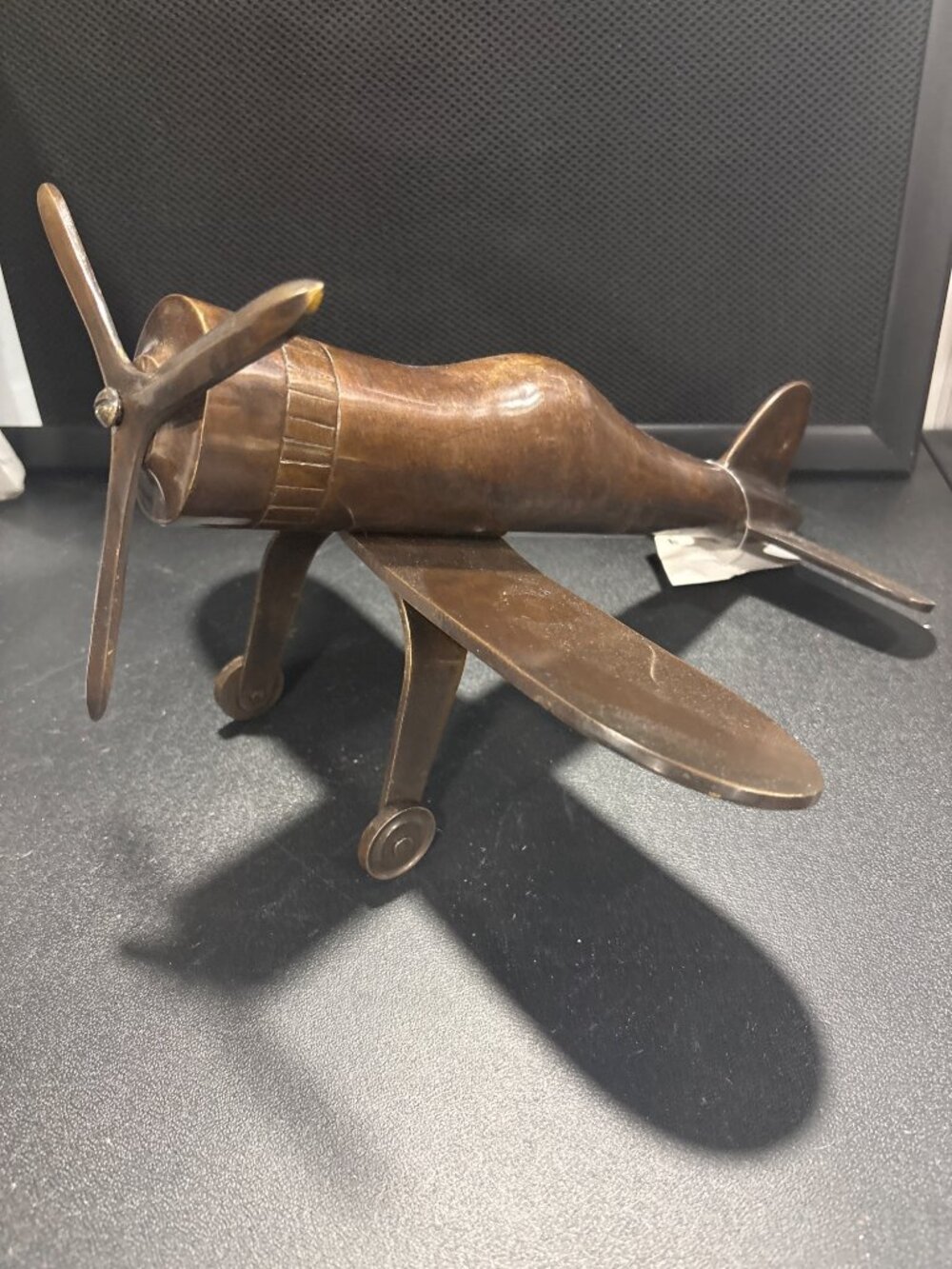 Vintage Metal Bronze Likke  Airplane Sculpture Model WW|| Heavy Made in India